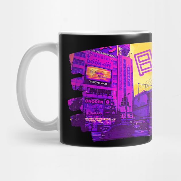 Akihabara Street Tokyo Japan Vaporwave Retro by Knorowara